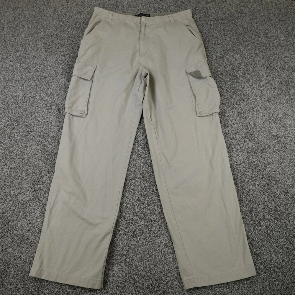 Plugg Pants Mens 36X34 Beige Cargo Utility Baggy‎ Grunge Skate Rave Y2K 00s 90s